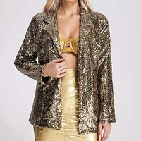 Retro Vintage 1980s Suits  Blazers Disco Women's Sequins Cosplay Costume Performance Party Coat Lightinthebox - thumbnail