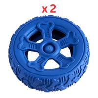 Miss Bear Blue Rubber Tyre Dog Chew Toy - 5 inch Medium Dogs (Pack Of 2)