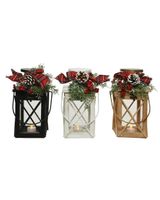 Homesmiths Christmas LED lantern Firwood Steady BO Indoor Assorted 1 Piece