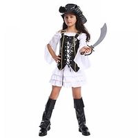 Pirates of the Caribbean Pirates of the Caribbean Cosplay Costume Outfits Girls' Movie Cosplay Cosplay Costume Party Black Halloween Carnival Masquerade Vest Dress Hat Lightinthebox