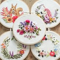 Embroidery Kits DIY Embroidery Starter Kit with Plant Flower Pattern Bamboo Embroidery Hoop Color Threads Cross Stitch Kit miniinthebox