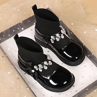 Girls' Boots Daily Bootie Princess Shoes School Shoes Leather Portable Breathability Non-slipping Princess Shoes Big Kids(7years ) Little Kids(4-7ys) Daily Theme Party Walking Buckle Crystal Lightinthebox - thumbnail