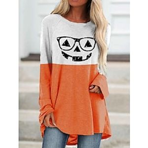 Women's T shirt Tee Yellow Graphic Print Long Sleeve Casual Daily Basic Round Neck Regular Floral S  3D Print Lightinthebox