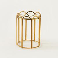 Mirror Top Metal Accent Table - 41x41x55 cms