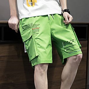 Men's Casual / Sporty Athleisure Breathable Outdoor Sports Sport Daily Shorts Pants Solid Colored Knee Length Drawstring Pocket Gray Green Black Red Green Beige miniinthebox