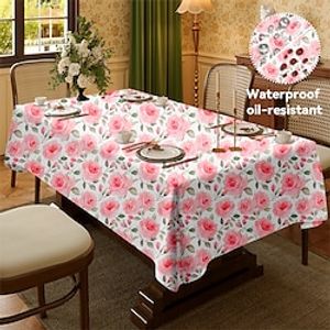 Floral Pattern Rectangular Tablecloth Water Resistance Antiwrinkle Spillproof Soft for Dining Room, Buffet Banquet Parties and Holiday Dinners Lightinthebox