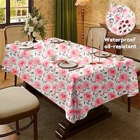 Floral Pattern Rectangular Tablecloth Water Resistance Antiwrinkle Spillproof Soft for Dining Room, Buffet Banquet Parties and Holiday Dinners Lightinthebox - thumbnail