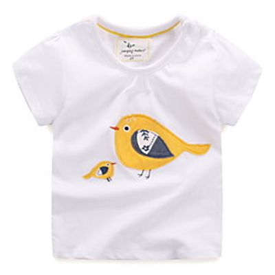 Kids Girls' T shirt Tee Short Sleeve Animal Print White Children Tops Summer Basic Regular Fit 3-8 Years miniinthebox