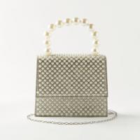 Sasha Embellished Clutch with Detachable Chain Strap and Flap Closure