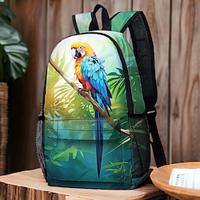 Men's Women's Backpack School Bag Bookbag School Outdoor Daily Anime Polyester Large Capacity Lightweight Durable Zipper Print Light Green Dark Green Green Lightinthebox