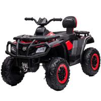 Megastar Ride On 12V Battery-Powered Outlander ATV Quad With Wide Wheels & Back Rest Jeep For Kids - Red (UAE Delivery Only)