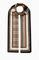 Scarf in Monogram Icon Stripe & Vintage Check Silk - thumbnail