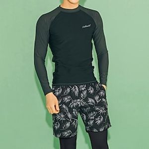 Men's Rash guard Swimsuit UV Sun Protection UPF50 Lightweight Long Sleeve Spandex Swimwear Swimsuit 3-Piece Swimming Surfing Beach Water Sports Patchwork Summer Spring Autumn Lightinthebox