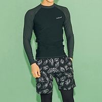 Men's Rash guard Swimsuit UV Sun Protection UPF50 Lightweight Long Sleeve Spandex Swimwear Swimsuit 3-Piece Swimming Surfing Beach Water Sports Patchwork Summer Spring Autumn Lightinthebox - thumbnail