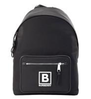 Burberry Abbeydale Branded Stamp Black Nylon Backpack Shoulder Bookbag - 56125