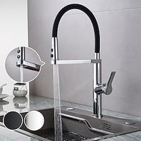 Kitchen Faucet Pull Donw, 360 Swivel Single Handle Sink Mixer Taps, Kitchen Vessel Tap with Hot and Cold Water Hose Lightinthebox - thumbnail