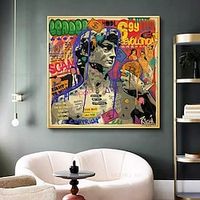 Handmade Hand Painted Oil Painting Wall Art Abstract  Graffiti Canvas Wall Art Freedom Home Decoration Decor Rolled Canvas No Frame Unstretched miniinthebox - thumbnail