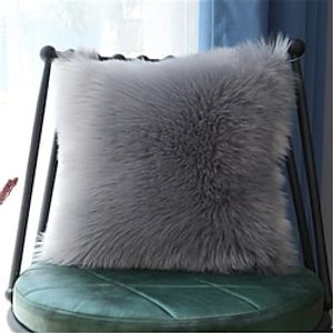Imitation Wool Plush Pillow Cover Cushion Cute Sofa Bedside Plush Pillow miniinthebox