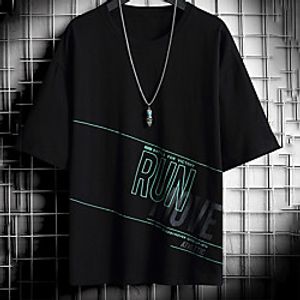 Men's Unisex Tee T shirt Hot Stamping Graphic Prints Letter Plus Size Print Short Sleeve Casual Tops Cotton Basic Fashion Designer Big and Tall White Black Dark Gray miniinthebox