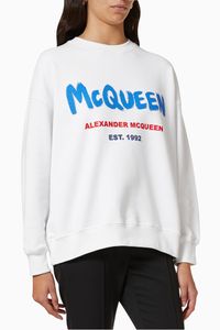 McQueen Graffiti Sweatshirt in Cotton Jersey