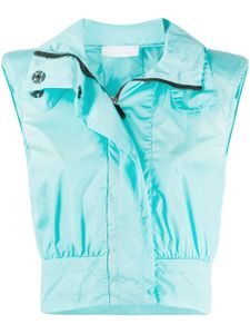 No Ka' Oi cropped hooded gilet - Blue