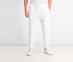 Mens Knit Moto Jogger Pants  White Pure