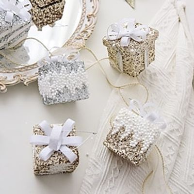 Christmas Decoration Glitter Powder Foam Gift Box Pendant 6cm Gift Bag Christmas Tree Hanging Decoration Ball Diy Decoration Lightinthebox