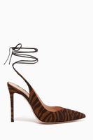 Irene Zebra Print Slingback Heels - thumbnail