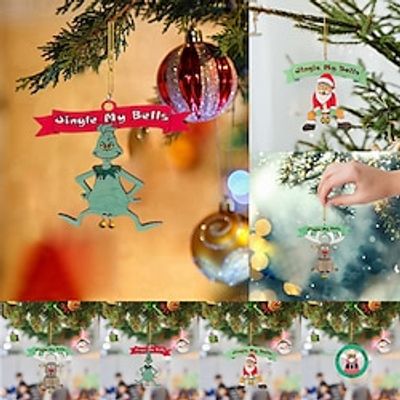 Christmas Tree Decorations,2D Acrylic Xmas Bell Pendants, Animal Bell Pendants, Home Decoration Lightinthebox