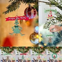 Christmas Tree Decorations,2D Acrylic Xmas Bell Pendants, Animal Bell Pendants, Home Decoration Lightinthebox - thumbnail