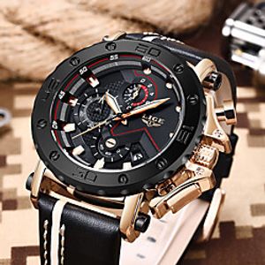 LIGE Men's Sport Watch Analog Quartz Vintage Style Modern Style Steampunk Water Resistant / Waterproof / Stainless Steel / Leather miniinthebox