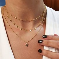 1pc Pendant Necklace Necklace For Women's Party Evening Street Gift Alloy Classic Cactus  Layered Necklace Lightinthebox - thumbnail