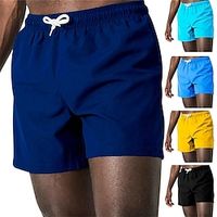 Men's Swim Shorts Swim Trunks Board Shorts Beach Shorts Pocket Drawstring Straight Leg Plain Comfort Outdoor Daily Holiday Sports Casual Black Blue Micro-elastic Lightinthebox - thumbnail