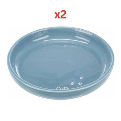 Trixie XXL Ceramic Bowl Shallow Version For Cats - Blue 18cm (Pack Of 2) Trixie XXL Ceramic Bowl Shallow Version For Cats - Blue 18cm (Pack Of 2)