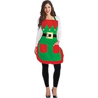 Christmas Elf Apron Adult and Child Christmas Elf Character Dressing Set for Men and Women Apron miniinthebox - thumbnail