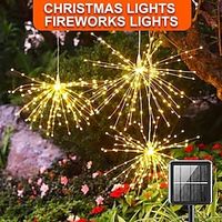 Christmas Solar Fireworks String Indoor and Outdoor Christmas Halloween Festival Wedding Courtyard Garden Lawn Tree Decorative Light miniinthebox - thumbnail