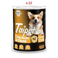 Taipet Dog Canned Wet Food Chicken in Chunk-400g Pack Of 12