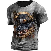 Men's T shirt 3D Print Graphic Bird Crew Neck Street Casual Print Short Sleeve Tops Basic Fashion Classic Comfortable Gray Lightinthebox - thumbnail