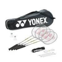 Yonex GR303S, 2 Shuttle/Pole, Net Set and 4 Badminton Rackets, Multicolor-1155436