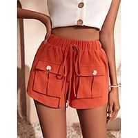 Women's Shorts Plain Pocket Short Casual Daily Going out Weekend Black Army Green S M Summer Lightinthebox