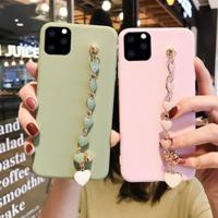 3D Pink Gemstone Bracelet Silicone Case For iphone 11 Pro XS Max XR X 8 7 6S 6 Plus SE Cases Soft TPU Candy Color Cover