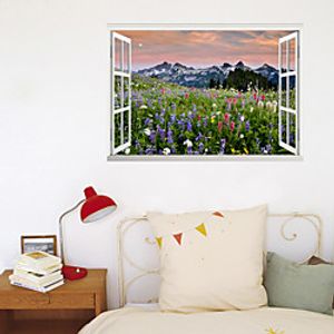 3D False Window New Wall Paste Alpine Garden Green Grass Home Corridor Background Decoration Can Be Removed Stickers miniinthebox