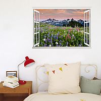 3D False Window New Wall Paste Alpine Garden Green Grass Home Corridor Background Decoration Can Be Removed Stickers miniinthebox - thumbnail