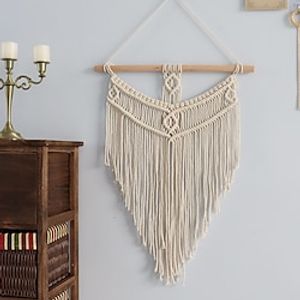 Bohemian Handmade Hanging Geometric Tapestry Wall Art in Cotton Rope Lightinthebox