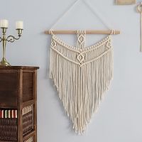 Bohemian Handmade Hanging Geometric Tapestry Wall Art in Cotton Rope Lightinthebox - thumbnail