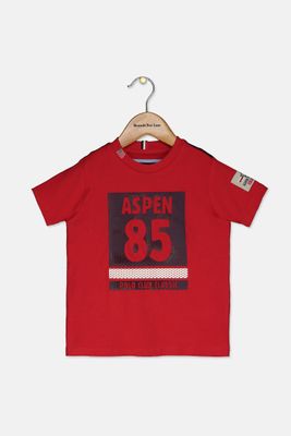 Baby Boys Graphic Printed T-Shirt Red Baby Boys Graphic Printed T-Shirt Red