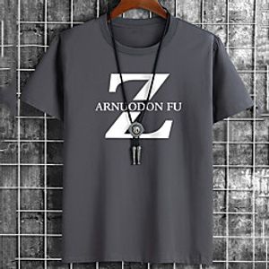 Men's Unisex Tee T shirt Hot Stamping Graphic Prints Letter Plus Size Print Short Sleeve Casual Tops Cotton Basic Fashion Designer Big and Tall White Black Khaki Lightinthebox