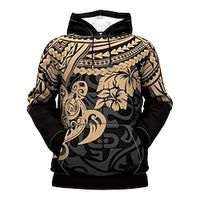 Men's Unisex Hoodie Pullover Hoodie Sweatshirt Black Hooded Floral Graphic Prints Print Daily Sports 3D Print Streetwear Designer Casual Spring   Fall Clothing Apparel Hoodies Sweatshirts  Long Lightinthebox - thumbnail