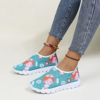 Women's Sneakers Flat Heel Round Toe Mesh Solid Colored Blue Green White Lightinthebox - thumbnail