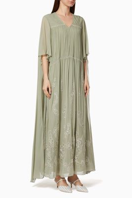 Aquatic Cape Tier Dress Aquatic Cape Tier Dress